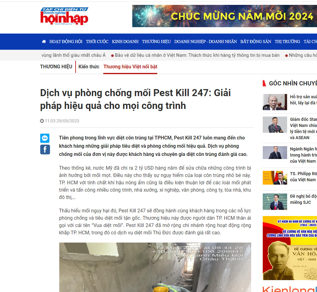 Báo doanh nghiệp viết về pest kill 247