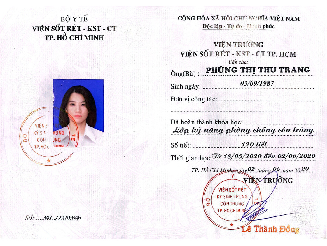 Chứng chỉ diệt côn trùng